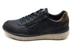 Zapato casual de piel natural, de ancho X, con cordones y cremallera | Allrounder by Mephisto (azul)
