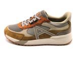 Zapato deportivo de piel natural y tejido de ancho X, con cordones | Allrounder by Mephisto (marrón)