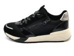 Zapato deportivo de piel natural y tejido de ancho X, con cordones y cremallera | Allrounder by Mephisto (negro)