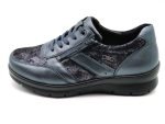 Zapato casual de ancho X con cordones y cremallera | G Comfort (azul)