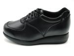Zapato de piel de ancho XL con cordones | Pinoso's (negro)