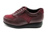 Zapato casual de ancho XL con cordones y cremallera | Pinoso's (burdeos)