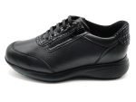 Zapato casual de ancho X con cordones y cremallera | Pinoso's (negro)