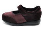 Zapato tipo mercedes de ancho XL de piel y lycra | Pinoso's (burdeos)