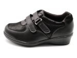 Zapato de piel de ancho XXL con dos tiras de velcro | Pinoso's (marrón)